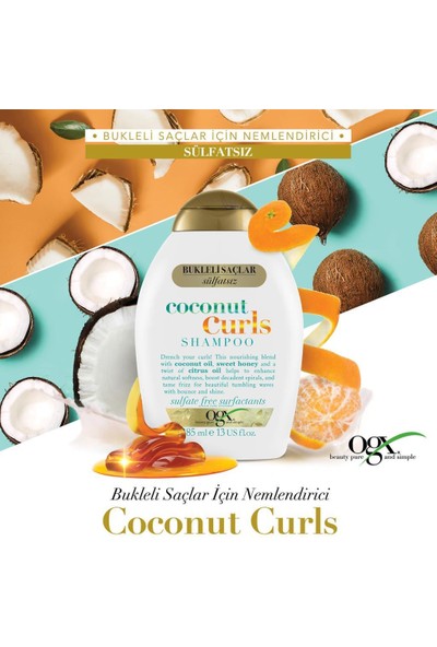 OGX Bukleli Saçlar için Nemlendirici Coconut Curls Şampuan 385 ml