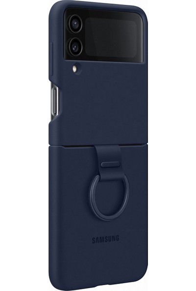Samsung Galaxy Z Flip 4 Yüzüklü Silikon Kılıf - Lacivert - EF-PF721TNEGWW