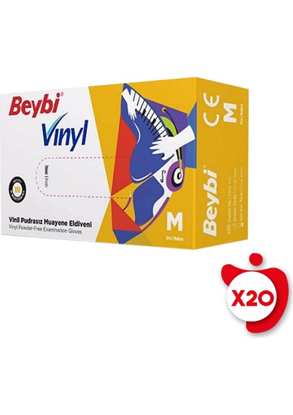 Pudrasız Vinil Eldiven M Beden Beyaz 100'LÜ 20 Paket fiyatları