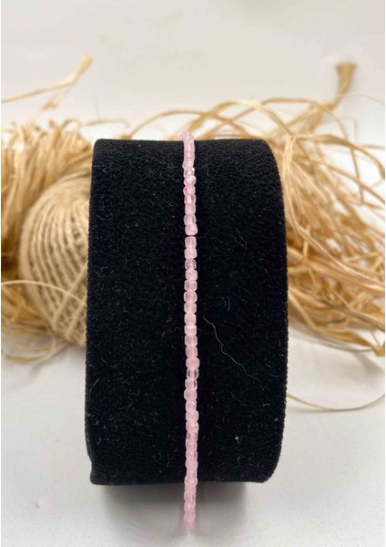Pembe Kuvars Bileklik 2*2 mm Kare Kesim