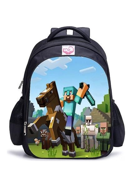 Minecraft Su Geçirmez Çocuk Sırt Çantası (Renkli-2) (Yurt Dışından)
