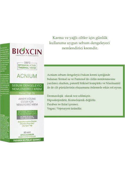Acnium Sebium Dengeleyici Yüz Yıkama Jeli 500 ml + Bioxcin Acnium Sebum Dengeleyici Nemlendirici Krem 50 ml indirimleri