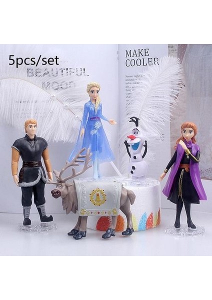 5 Adet Anna Elsa Dondurulmuş 2 Mini Figure Oyuncak (Yurt Dışından)