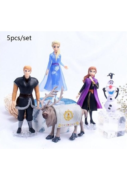 5 Adet Anna Elsa Dondurulmuş 2 Mini Figure Oyuncak (Yurt Dışından)