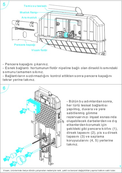 Slim 80 Asma Klozet İçin Gömme Rezervuar Metal Ayaklı 110.001