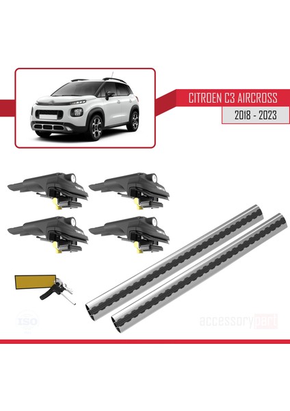 Citroen C3 Aırcross 2018 ve Sonrası Turtle Air-1 Ara Atkı Tavan Barı Gri fırsatları