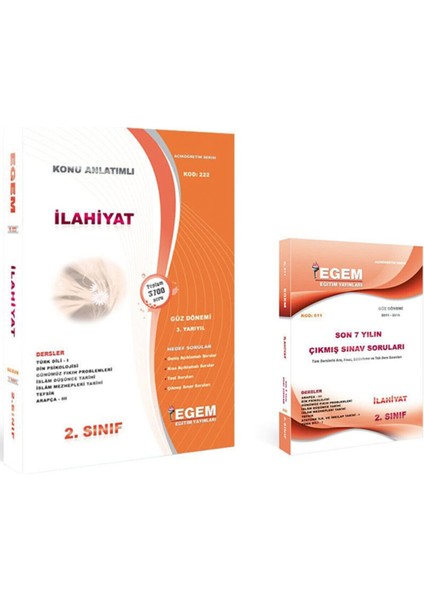 AÖF İlahiyat 2. Sınıf Güz Konu Anlatımlı Soru Bankası Çıkmış Set (Ciltli)