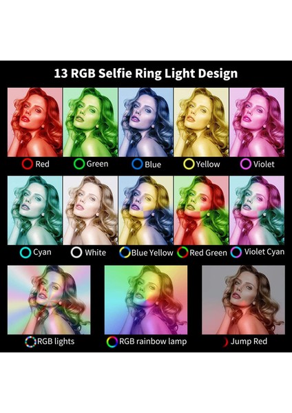 Rgb Selfie LED Mandallı Ring Halka Flash Işık Light AL2609