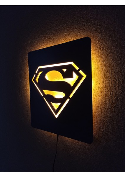 Superman LED Işıklı Duvar Tablosu