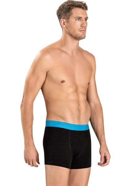 Erkek Siyah Pamuklu Likralı Boxer 141