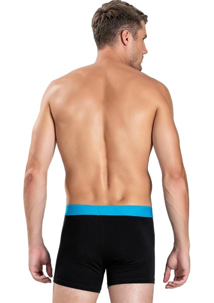 Erkek Siyah Pamuklu Likralı Boxer 141