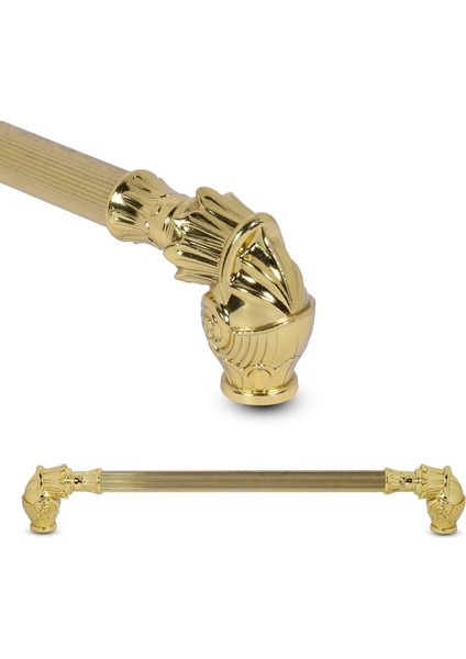 Alyans Çekmece Dolap Kapak Kulpu Kulbu 224 Mm Rustik Metal Kulp Gold
