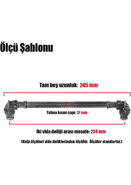 Alyans Çekmece Dolap Kapak Kulpu Kulbu 224 Mm Rustik Metal Kulp Gold