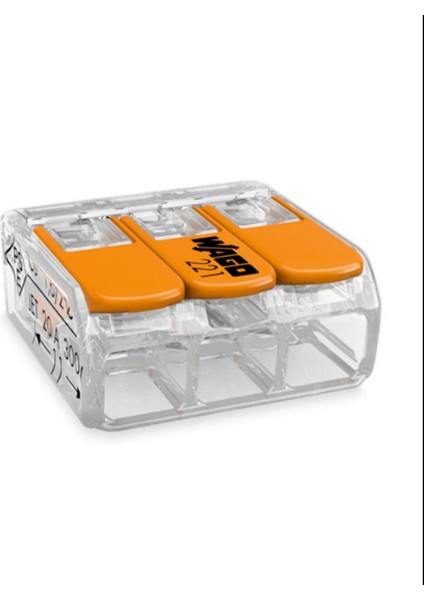 3 No Buat Klemensi Yaylı Tırnaklı 3x4mm 221-413 (50 Adet)