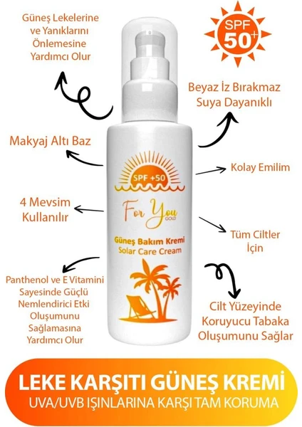 For You Gold Leke Karşıtı ve Güneş Koruyucu Yüz Kremi 100ML-SPF50+