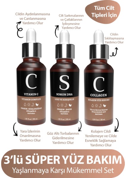 For You Gold Collegen & Somon Dna & Vitamin C Serum Seti