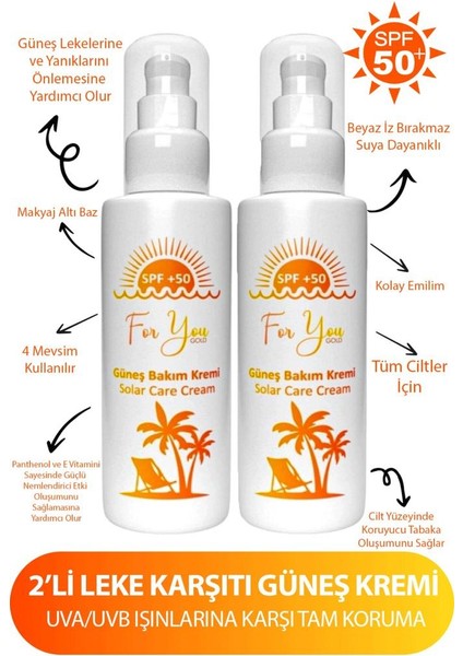 Leke Karşıtı ve Güneş Koruyucu Krem 100ML-SPF50 (2 Adet)