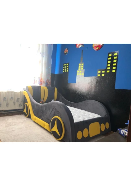 Puf Bebe 90X190 Mdf Arabalı Çocuk Yatağı (Yatak Dahildir)