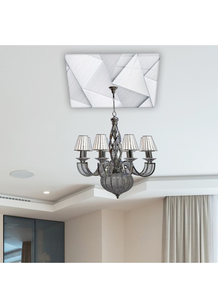 Cam Avize Göbeği | Gümüş Desen | 50cm x 50cm fiyatları