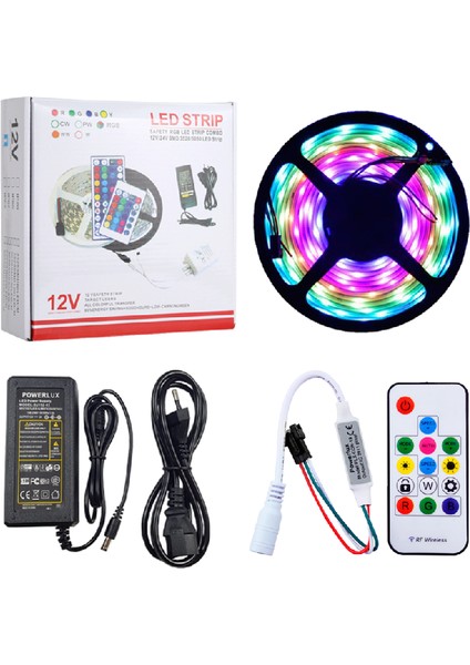 2811 Su Geçirmez Pixel Şerit LED Set 12 Volt Adaptör ve Rf Kumandalı