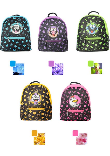 Karikatür Figürlü Çok Bölmeli Sırt Çantası - Yeşil (Yurt Dışından) fiyatları