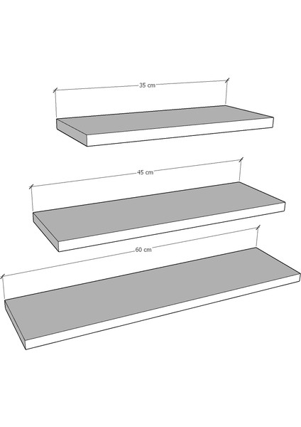 Doğal Modern Organizer Düzenleyici Dekoratif Kitaplık Banyo Mutfak 3'lü Duvar Rafı modelleri