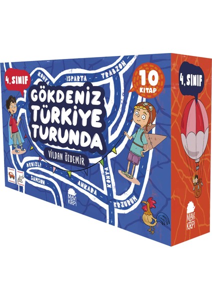 Gökdeniz Türkiye Turunda 4. Sınıf Seti - (10 Kitap) - Vildan Özdemir