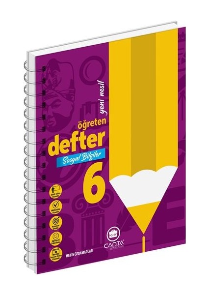 Çanta Yayınları 6.Sınıf Sosyal Bilgiler Okula Yardımcı Öğreten Defter