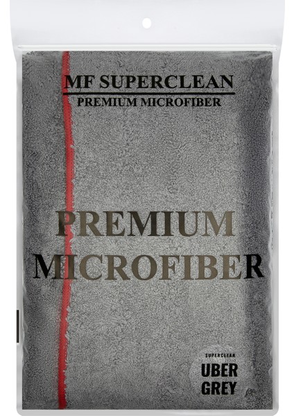 SUPERCLEAN MİKROFİBER UBER GREY/BLACK OTO KURULAMA BEZİ 450 GSM  60X90 CM