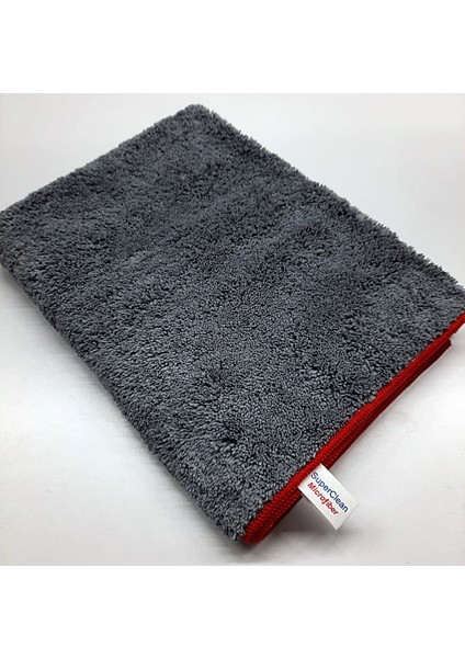 SUPERCLEAN MİKROFİBER UBER GREY/BLACK OTO KURULAMA BEZİ 450 GSM  60X90 CM