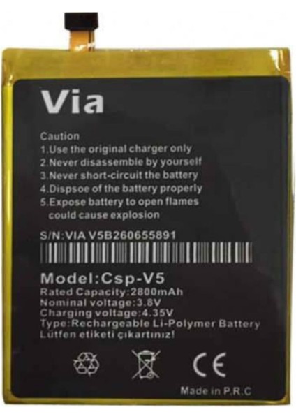 Casper Vıa V5 Batarya 2800 Mah