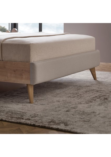 Polka Başlıklı Karyola - Açık Yeşil, Keten Dokulu Kumaş 200X200 fiyatları