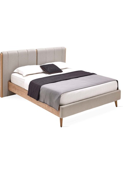 Polka Başlıklı Karyola - Açık Yeşil, Keten Dokulu Kumaş 200X200 indirimleri