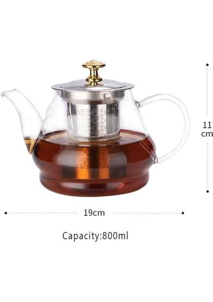 Çay Potu Isıya Dayanıklı Borosilikat Cam Çaydanlık Paslanmaz Çelik ile Demlik Süzgeci Gevşek Yaprak Çay Paketi Aracı Su Isıtıcısı Seti | Çaydanlıklar fırsatları