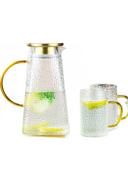 Cam Kolu ile Yüksek Kapasiteli Su Kettle Şeffaf Isıya Dayanıklı Şişe Suyu Içecek Çaydanlık Sürahi Seti | Çaydanlıklar(Yurt Dışından)