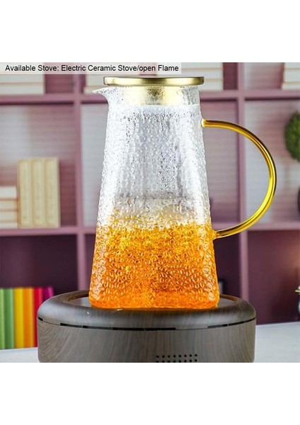Cam Kolu ile Yüksek Kapasiteli Su Kettle Şeffaf Isıya Dayanıklı Şişe Suyu Içecek Çaydanlık Sürahi Seti | Çaydanlıklar(Yurt Dışından)