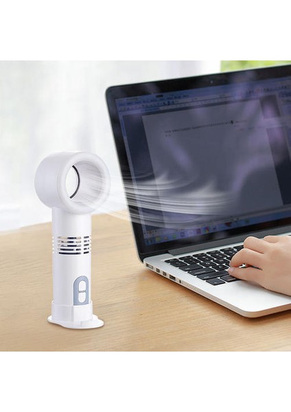 Mini El Bladess Fan Hava Soğutucu USB Şarj Edilebilir Ventilatör LED Ligth Ayrılabilir Temel Taşınabilir Fan Açık / Ofis | Hayranları