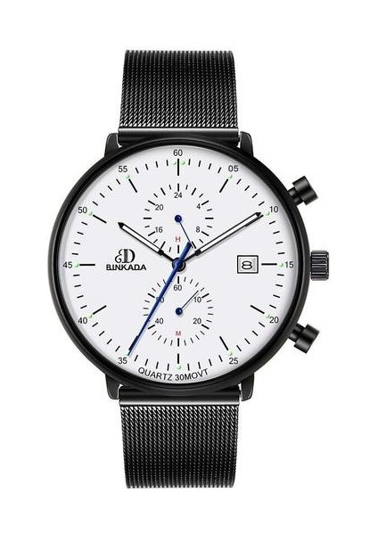 Lüks Izle Kuvars Gmt Üst Marka Safir Cam Erkekler Izle | Kuvars Saatler (Beyaz1)
