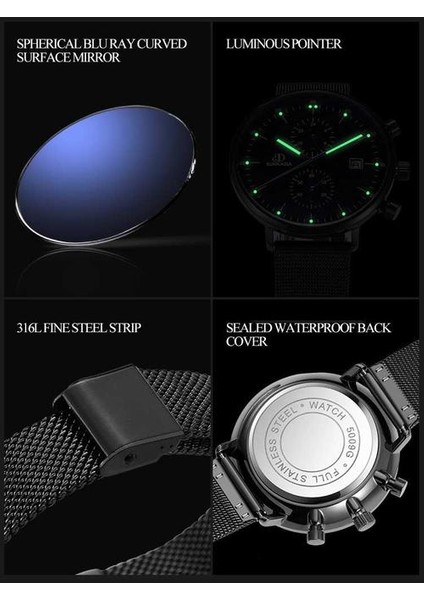 Lüks Izle Kuvars Gmt Üst Marka Safir Cam Erkekler Izle | Kuvars Saatler (Beyaz1)