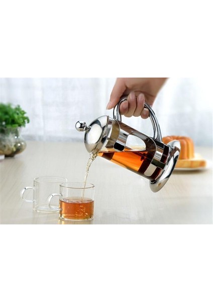 300 ml Paslanmaz Çelik Fransız Basın Çay Potu Yüksek Sıcaklığa Dayanıklı Cam Kahve Pot Filtre El Yapımcısı Kahve Filtrasyon Basıncı | Kahve Kapları