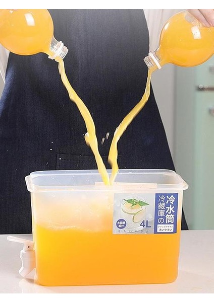 4l Buz Suyu Demlik Malzeme Içecek Dispenseri Meyve Çaydanlık Yaz Mutfak Buzdolabı Limon Suyu Kovası | Su Coss su Isıtıcısı