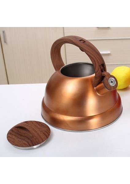 3l Çaydanlık Soba Üst Paslanmaz Çelik Geniş Taban Çay Su Isıtıcısı Stopetop Islık Çay Su Isıtıcısı ile Kalmak Serin Tutamak | Su Isıtıcılar
