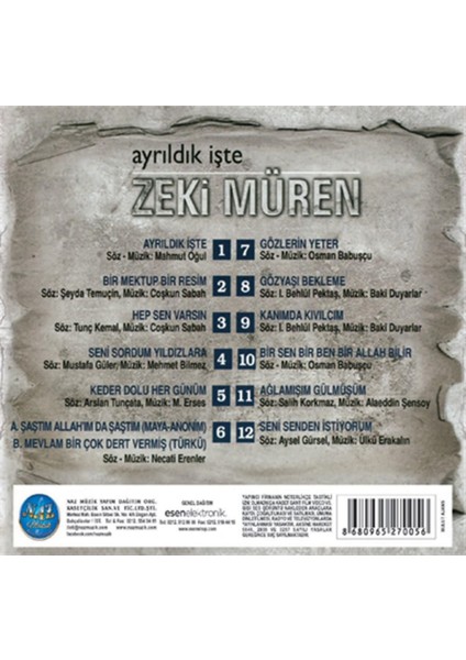 Zeki Müren - Ayrıldık Işte (Cd)