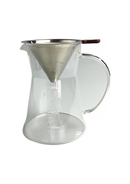 Damla Kahve Makinesi Cam Pot ve Kullanımlık Metal Filtreler Set Damlatıcı Kahve Sunucusu Percolator Damla Cezve Üzerinde Dökün(Yurt Dışından)