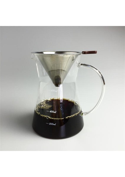 Damla Kahve Makinesi Cam Pot ve Kullanımlık Metal Filtreler Set Damlatıcı Kahve Sunucusu Percolator Damla Cezve Üzerinde Dökün(Yurt Dışından)