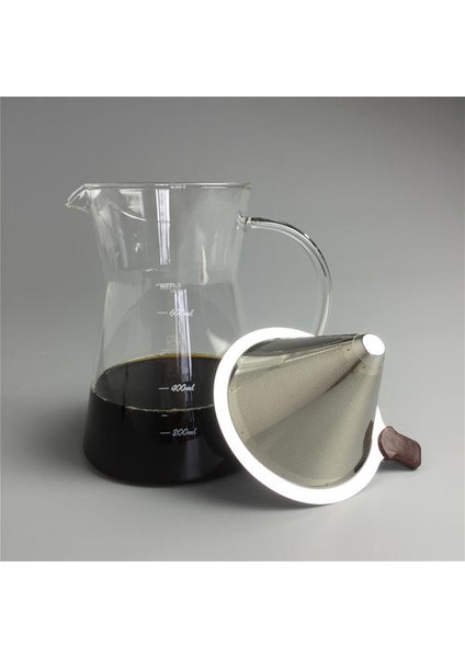 Damla Kahve Makinesi Cam Pot ve Kullanımlık Metal Filtreler Set Damlatıcı Kahve Sunucusu Percolator Damla Cezve Üzerinde Dökün(Yurt Dışından)