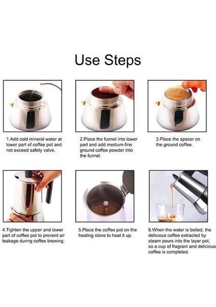 Paslanmaz Çelik Kahve Makinesi Percolator Pot Taşınabilir Espresso Kahve Makinesi Pot Geyser Kahve Makineleri