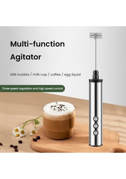 Elektrikli Blender Süt Froother USB Şarj Edilebilir Gıda Mikser El Bubble Maker