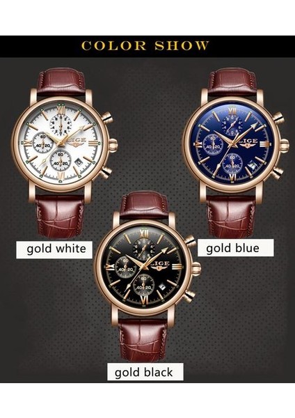 Iş Deri Moda Moda Su Geçirmez Kuvars Izle Mens Watches Top Marka Lüks Erkek Tarih Saati Relogio Masculino | Kuvars Saatler (Blue1)