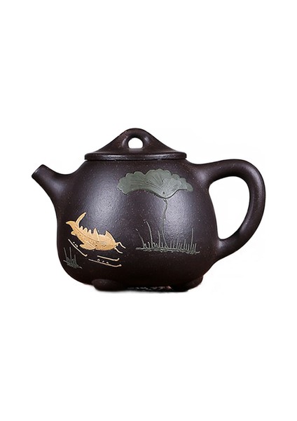 Çin Yixing Çay Potu Mor Kil Çaydanlık Ham Cevheri Siyah Altın Mor Kum El Yapımı Güzellik Su Isıtıcısı Özelleştirilmiş Hediyeler Drinkware 210ML | Çaydanlıklar